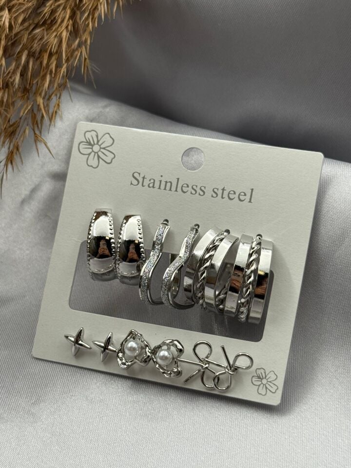 Stahl-Set-Ohrring // OHRRINGE-3804