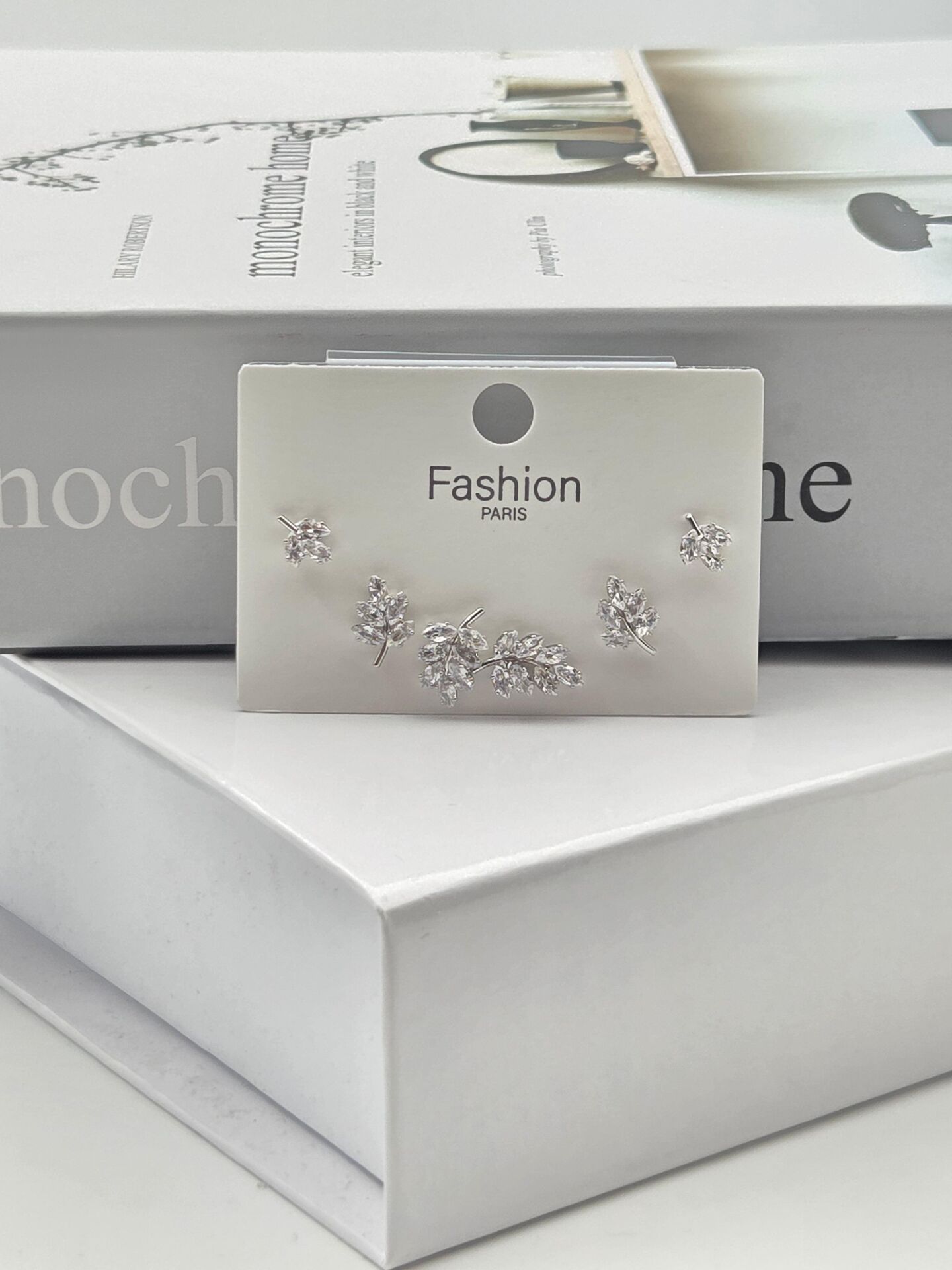 Zirkon Taşlı Gümüş İğne 6'lı Figür Küpe // ITHAL-3334