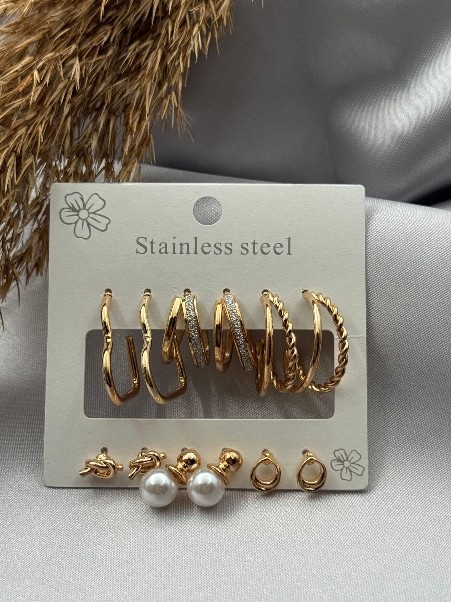 Çelik Set Küpe // KÜPE-3808