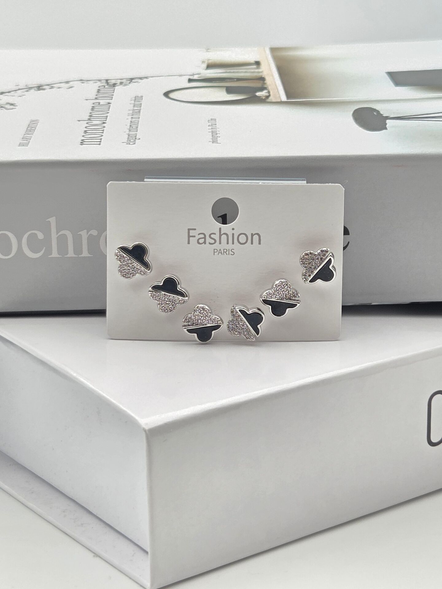 Zirkon Taşlı Gümüş İğne 6'lı Figür Küpe // ITHAL-3342