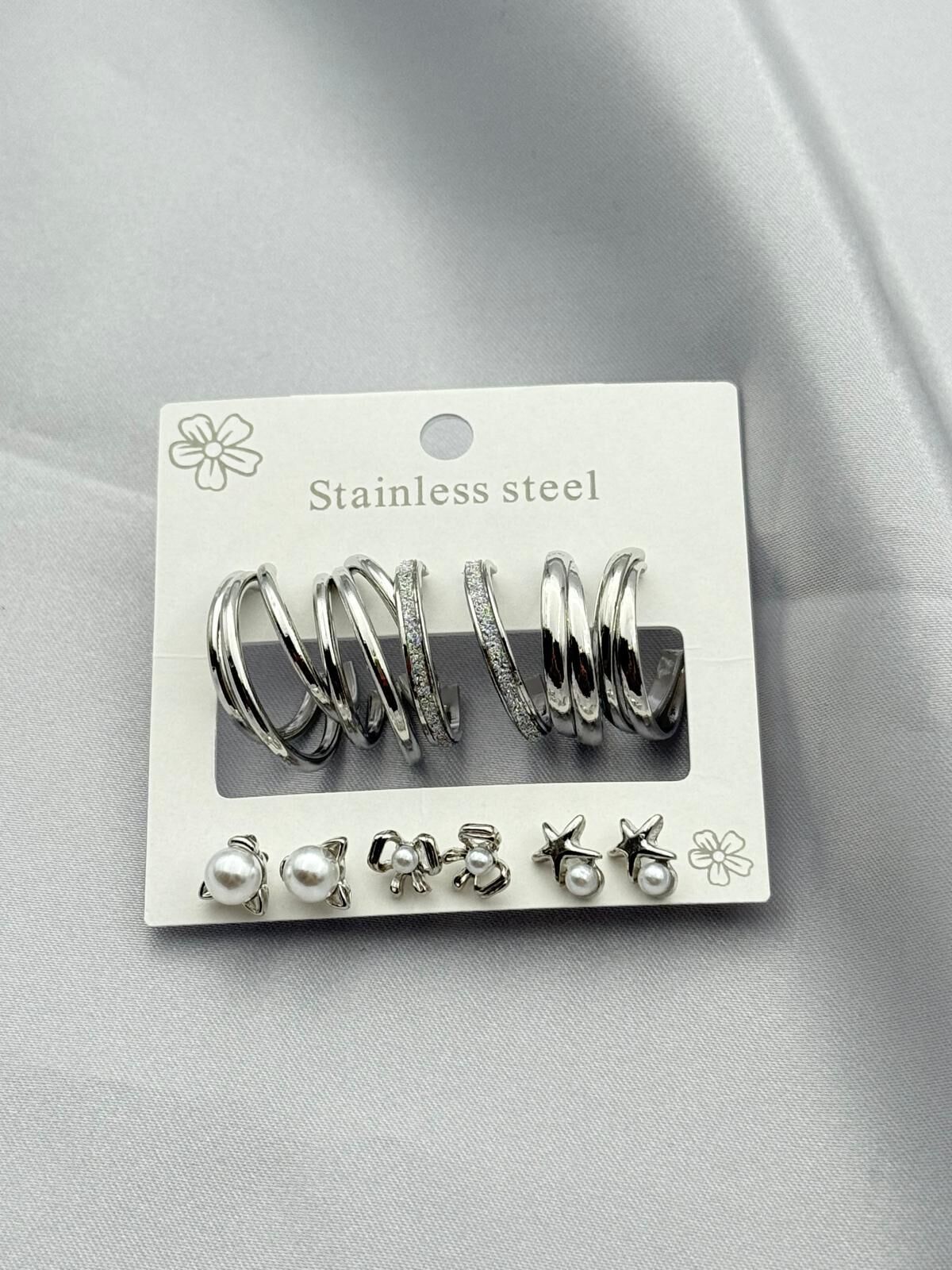 Çelik Set Küpe // KÜPE-3816