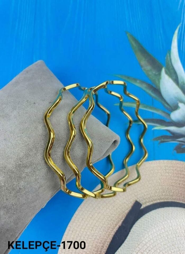 Steel Zigzag Ajda Bracelet 6.0 Size (sold in 3 pieces)
