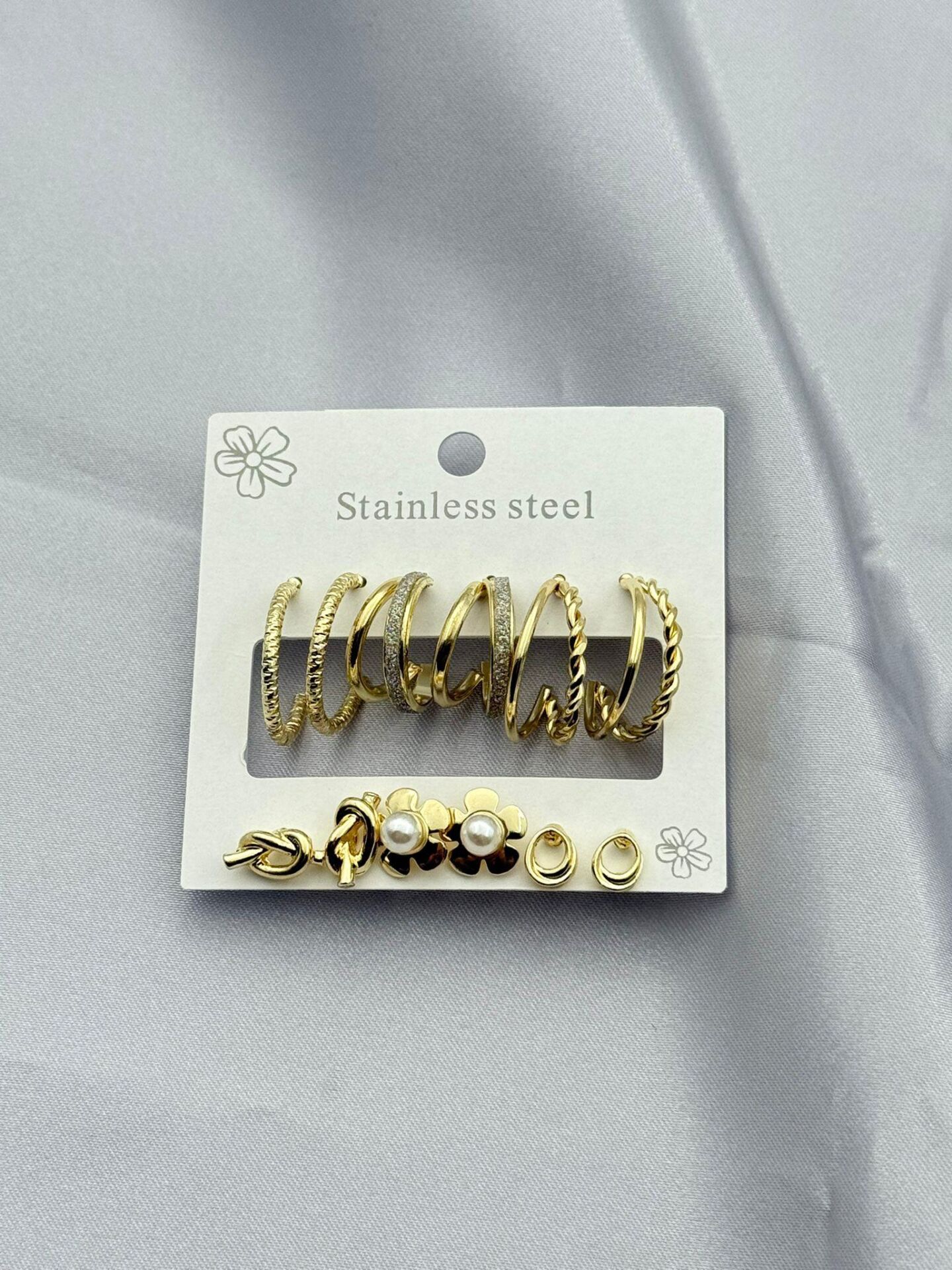 Çelik Set Küpe // KÜPE-3817