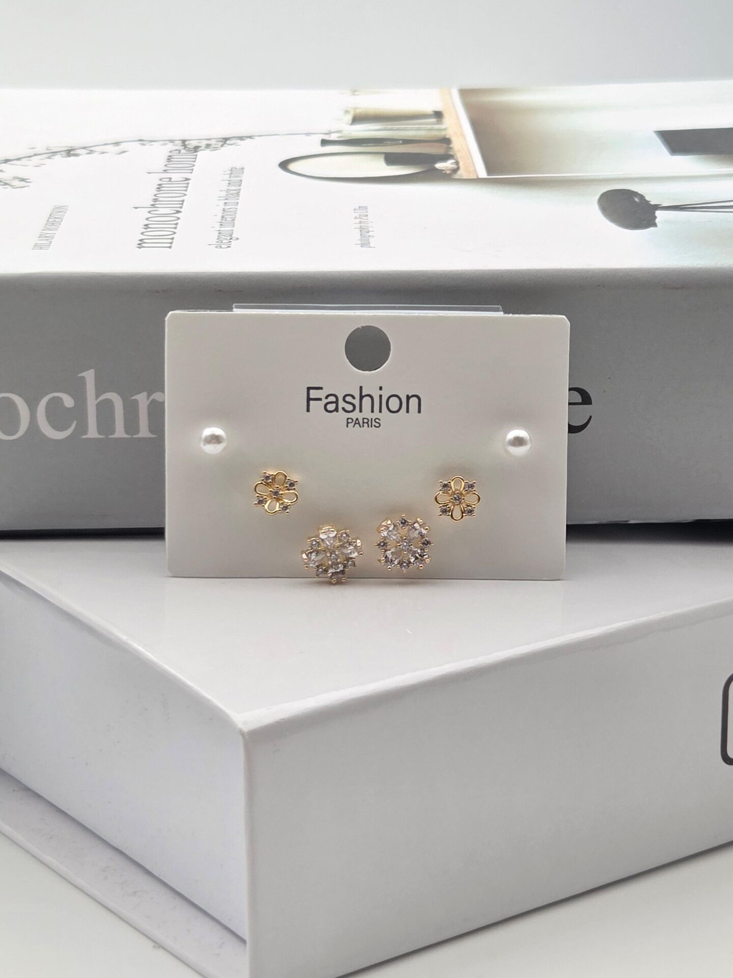 Zirkon Taşlı Gümüş İğne 6'lı Figür Küpe // ITHAL-3348