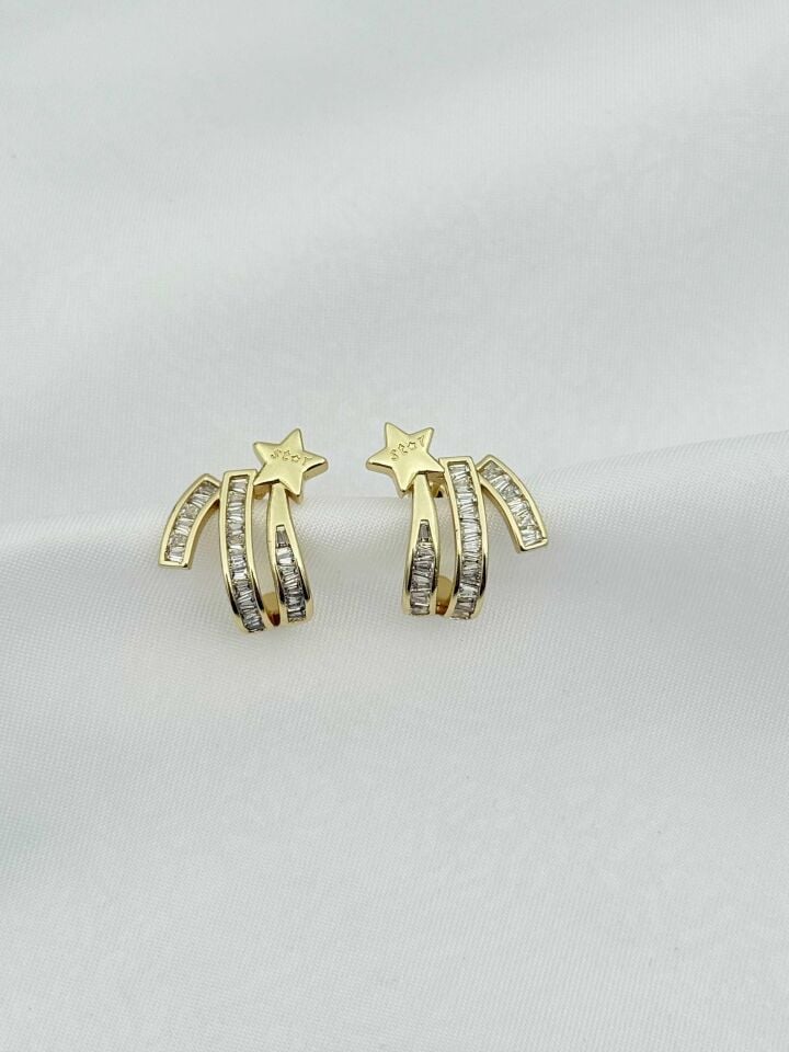 14K Kaplama Zirkon Küpe // ITHAL-3950