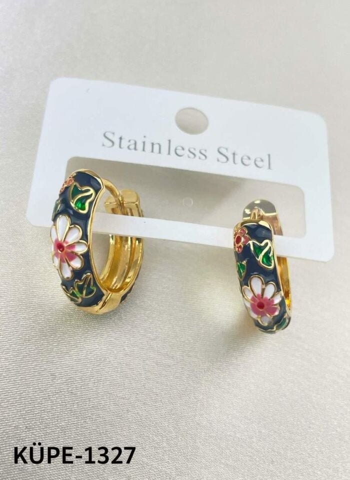 Çelik Mineli Küpe // KÜPE-1327