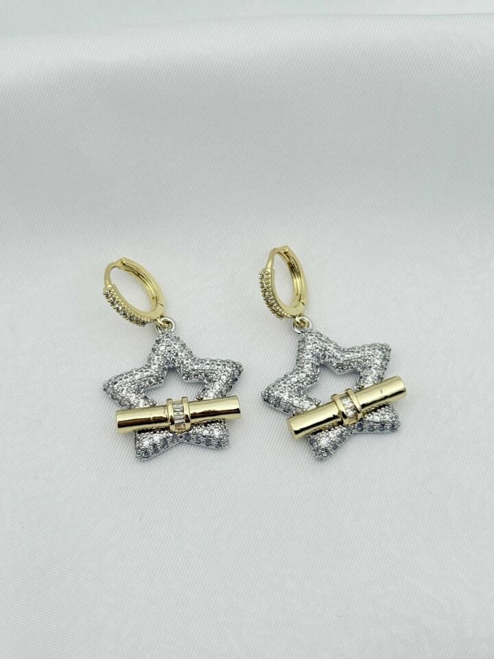 14K Kaplama Zirkon Küpe // ITHAL-3951