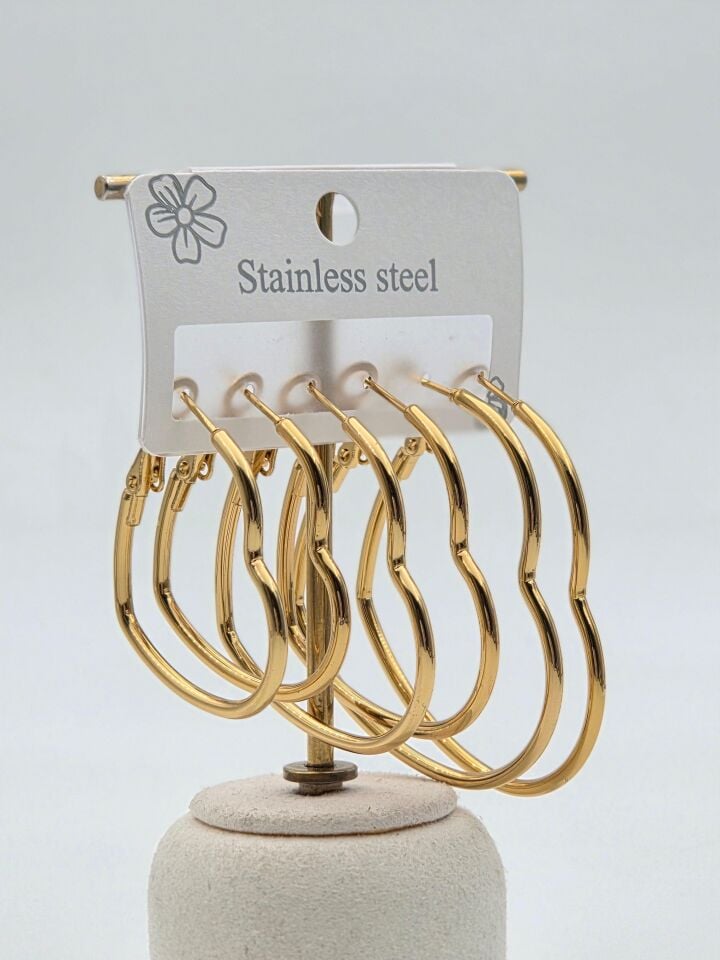 Çelik Set Küpe // KÜPE-3946