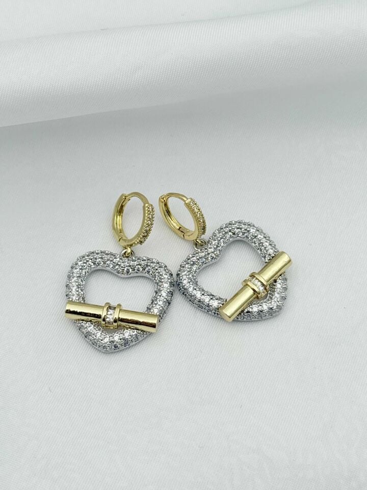 14K Kaplama Zirkon Küpe // ITHAL-3955