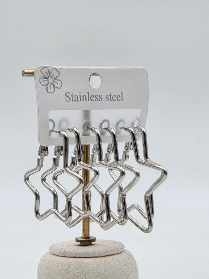 Çelik Set Küpe // KÜPE-3947