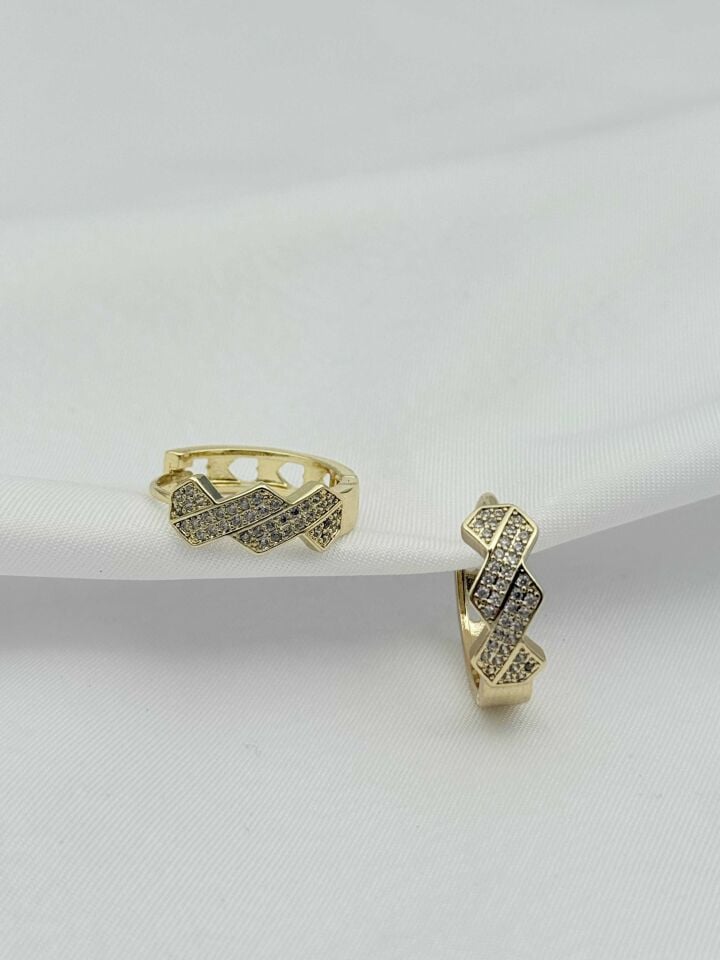 14K Kaplama Zirkon Küpe // ITHAL-3959