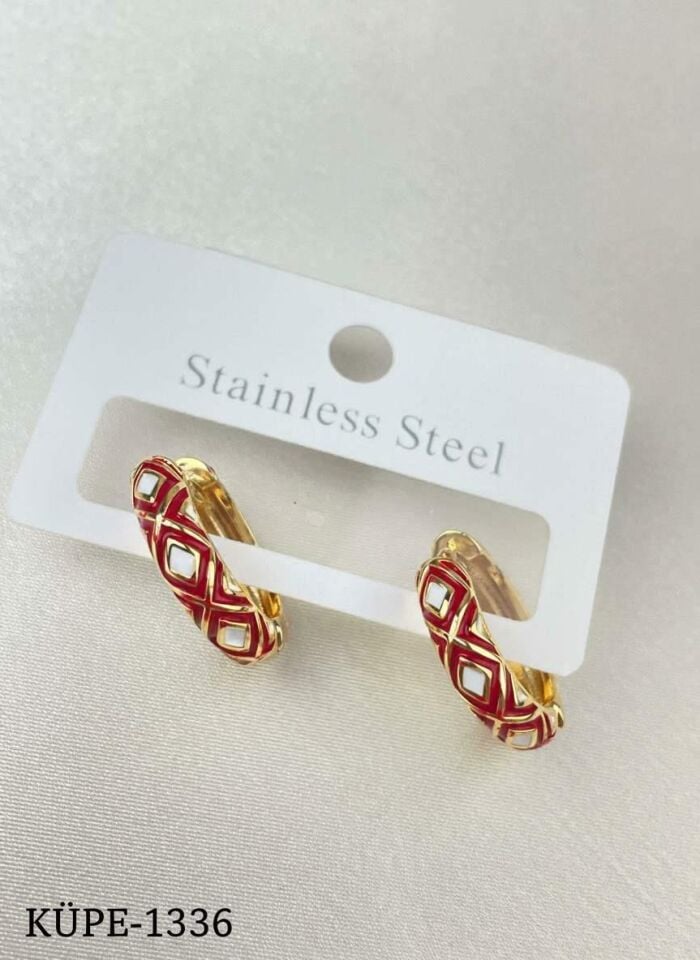 Çelik Mineli Küpe // KÜPE-1336