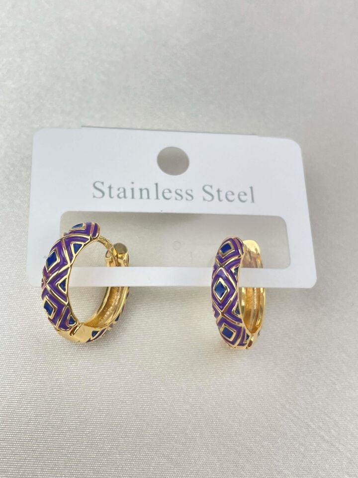Steel Enamel Earring // EARRING-1337