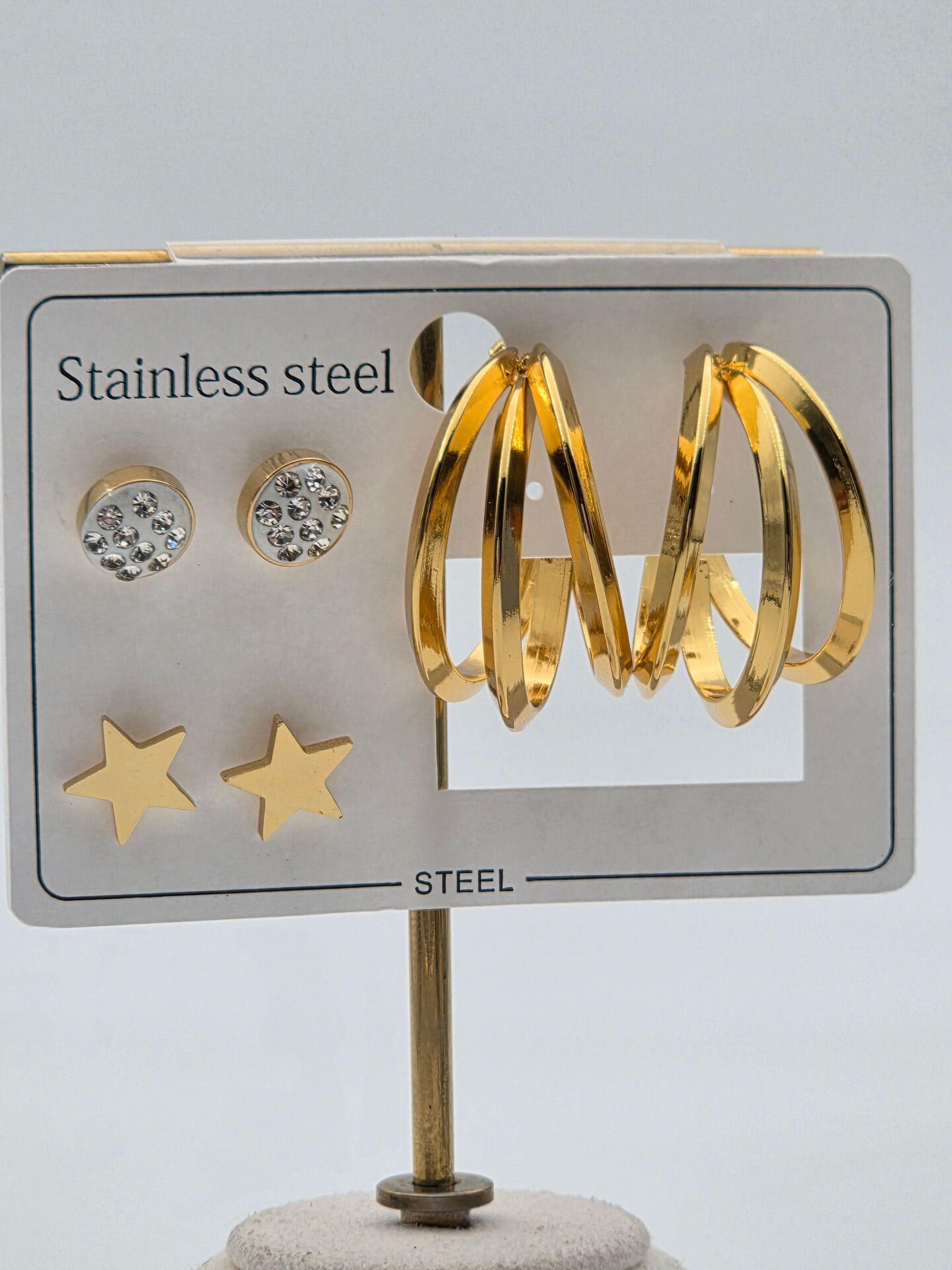 Çelik Set Küpe // KÜPE-3954