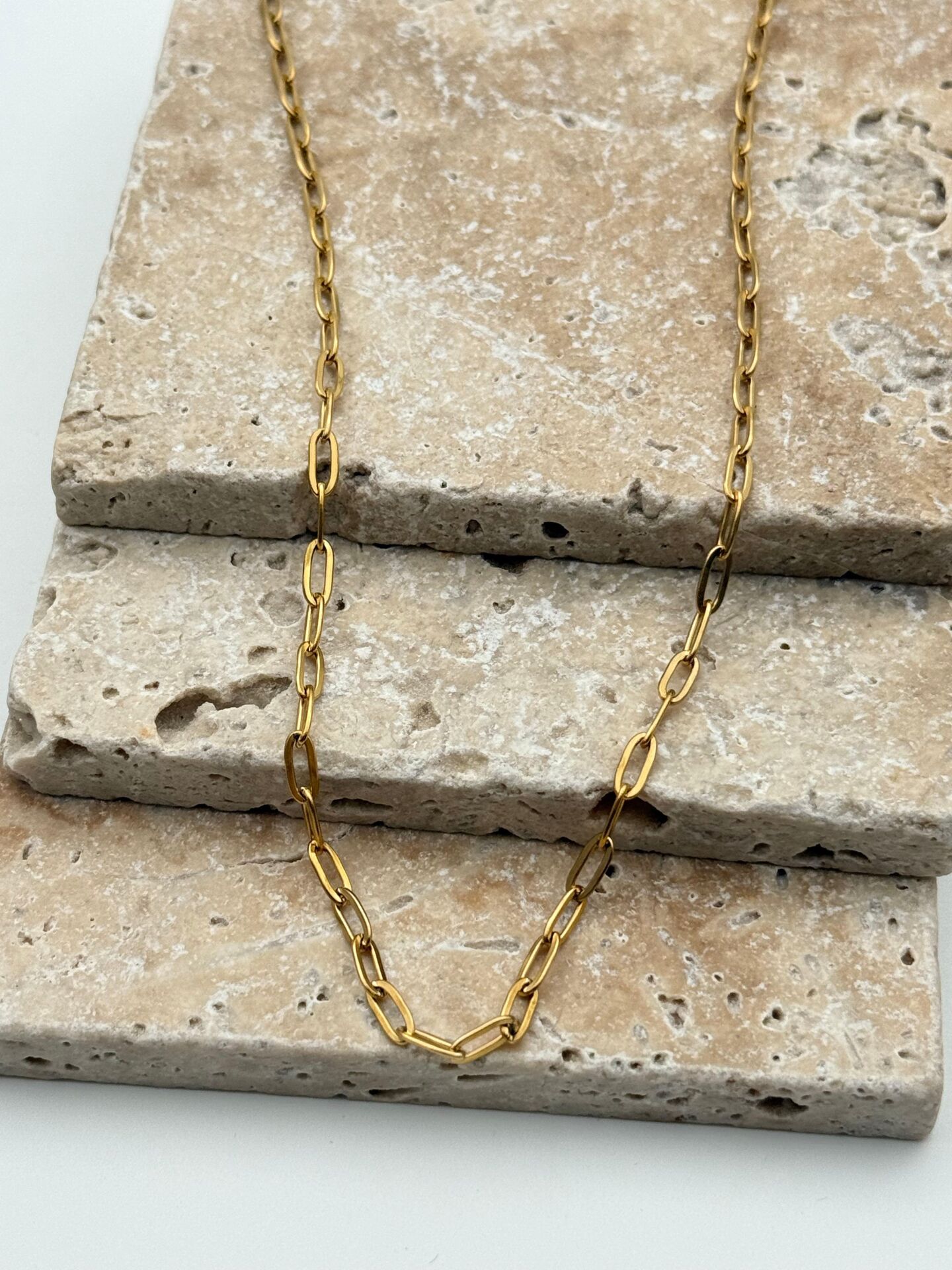 Steel Paperclip Chain 60cm // NECKLACE-5622