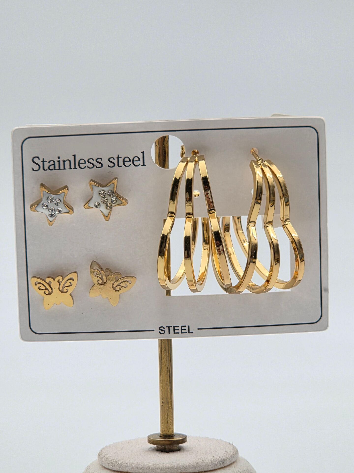 Çelik Set Küpe // KÜPE-3956