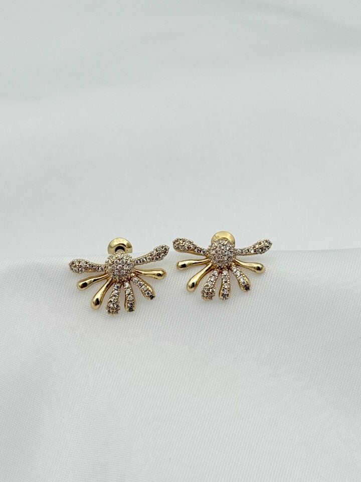 14K Kaplama Zirkon Küpe // ITHAL-3965