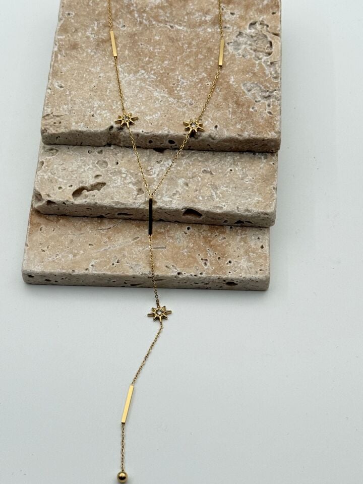 Halskette aus Stahl mit Y-Modell // NECKLACE-5625