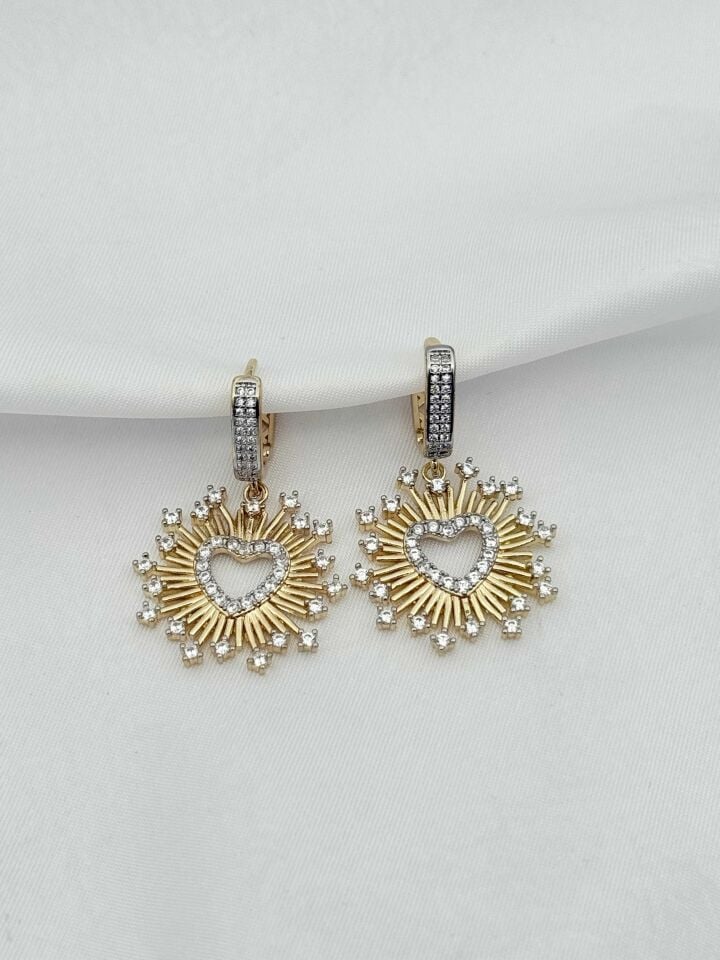 14K Kaplama Zirkon Küpe // ITHAL-3971