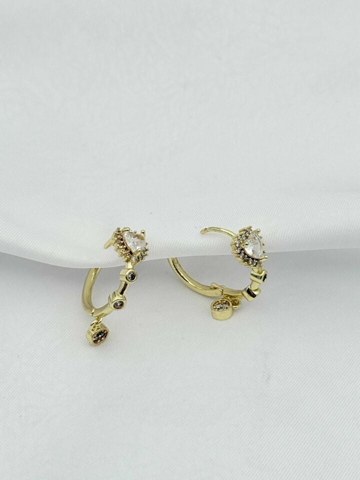 14K Kaplama Zirkon Küpe // ITHAL-3975