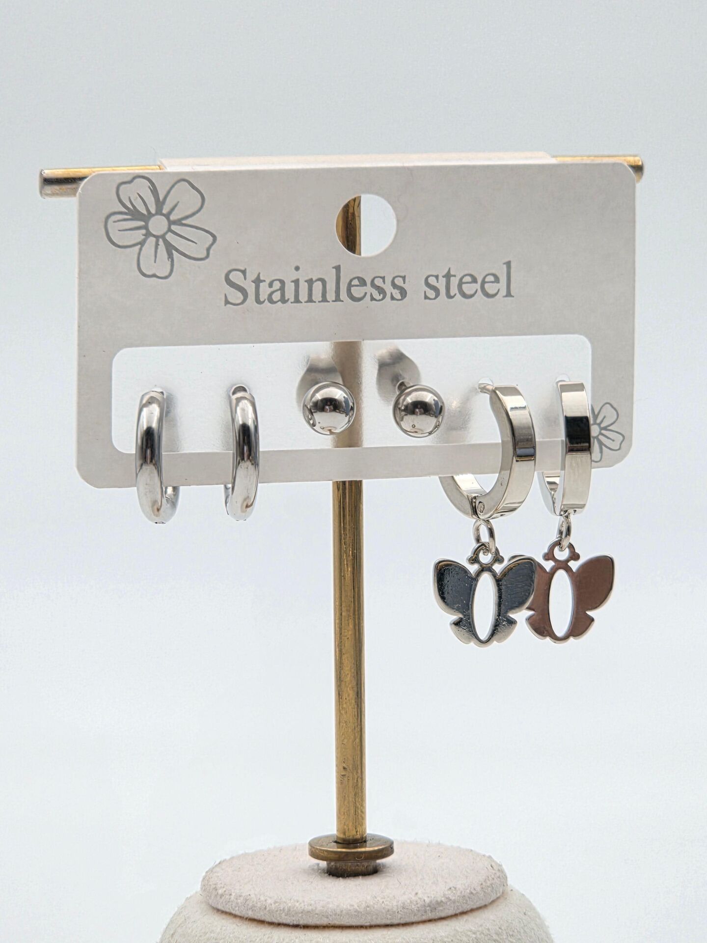 Çelik Set Küpe // KÜPE-3971