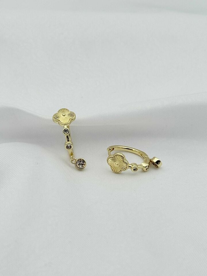 14K Kaplama Zirkon Küpe // ITHAL-3979