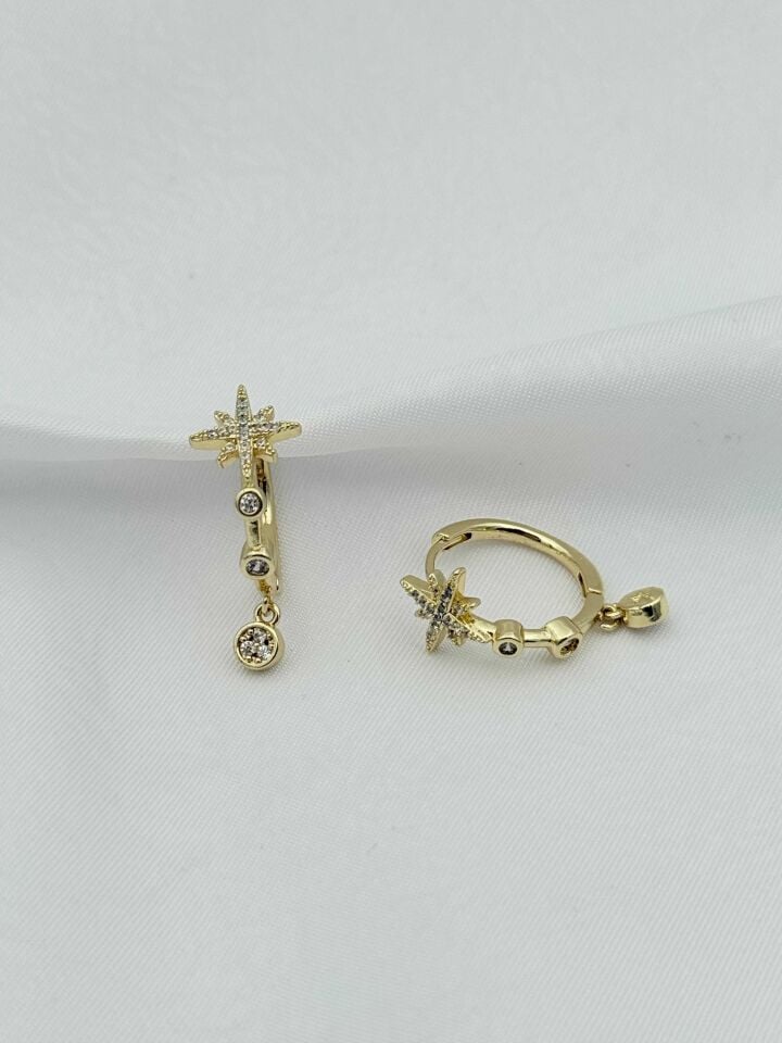 14K Kaplama Zirkon Küpe // ITHAL-3980