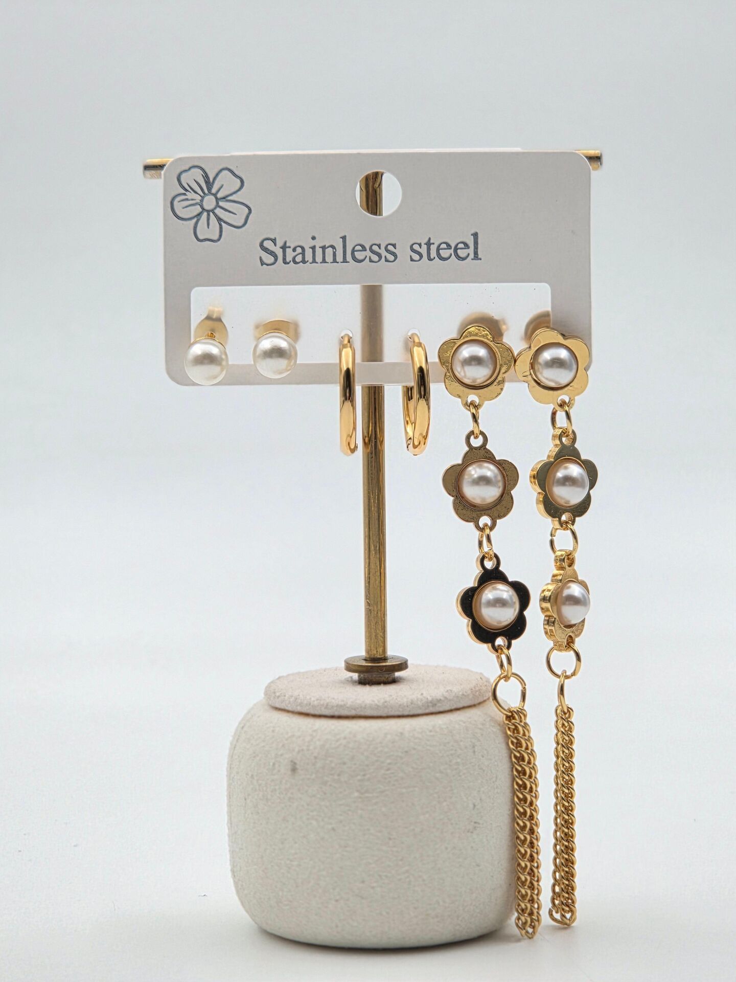 Çelik Set Küpe // KÜPE-3973