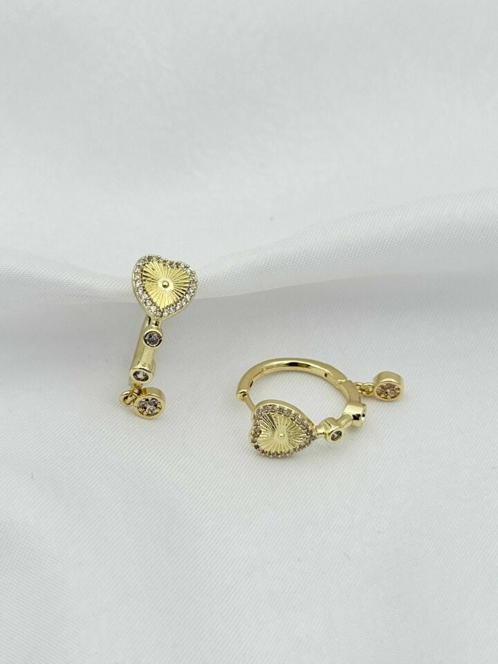14K Kaplama Zirkon Küpe // ITHAL-3982