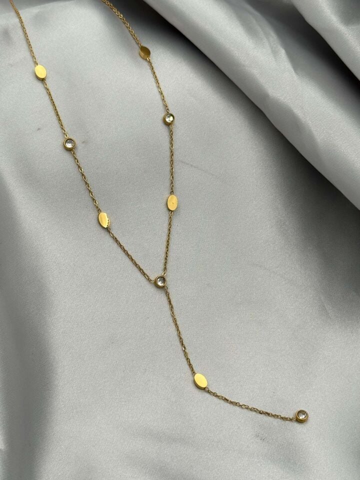 Steel Y Necklace 45cm // NECKLACE-4932
