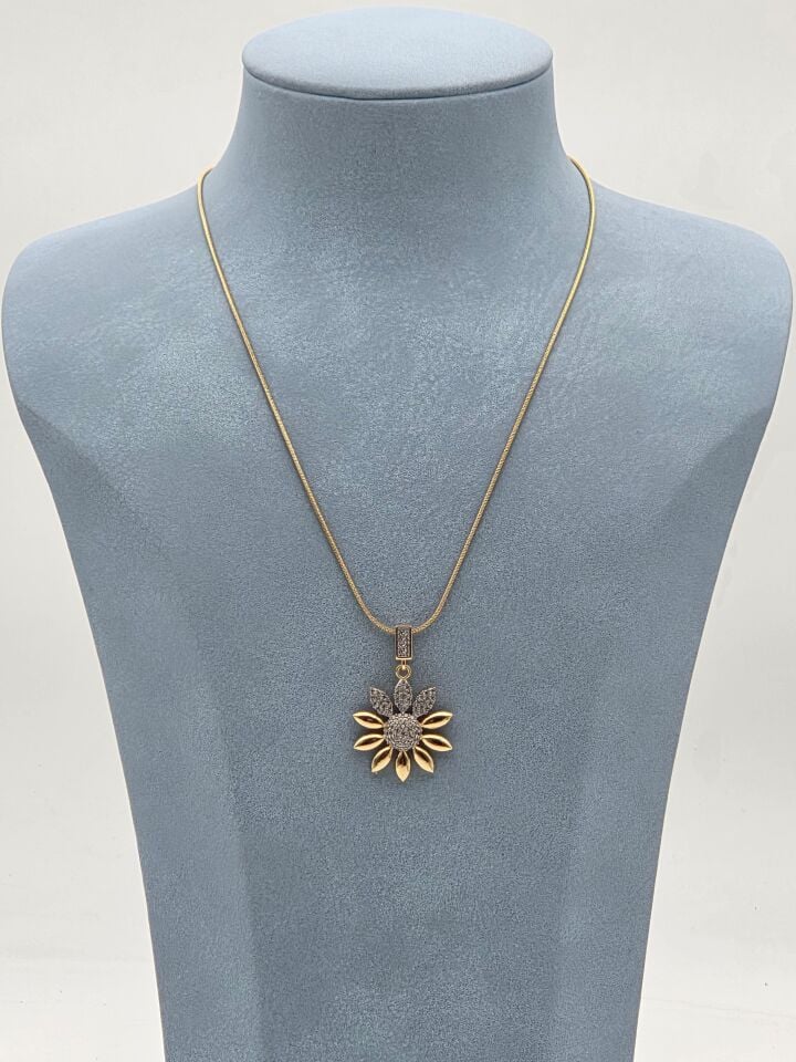 Stahl Doppelfarbige Halskette 45cm // NECKLACE-5924