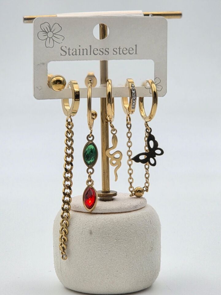 Çelik Set Küpe // KÜPE-3979