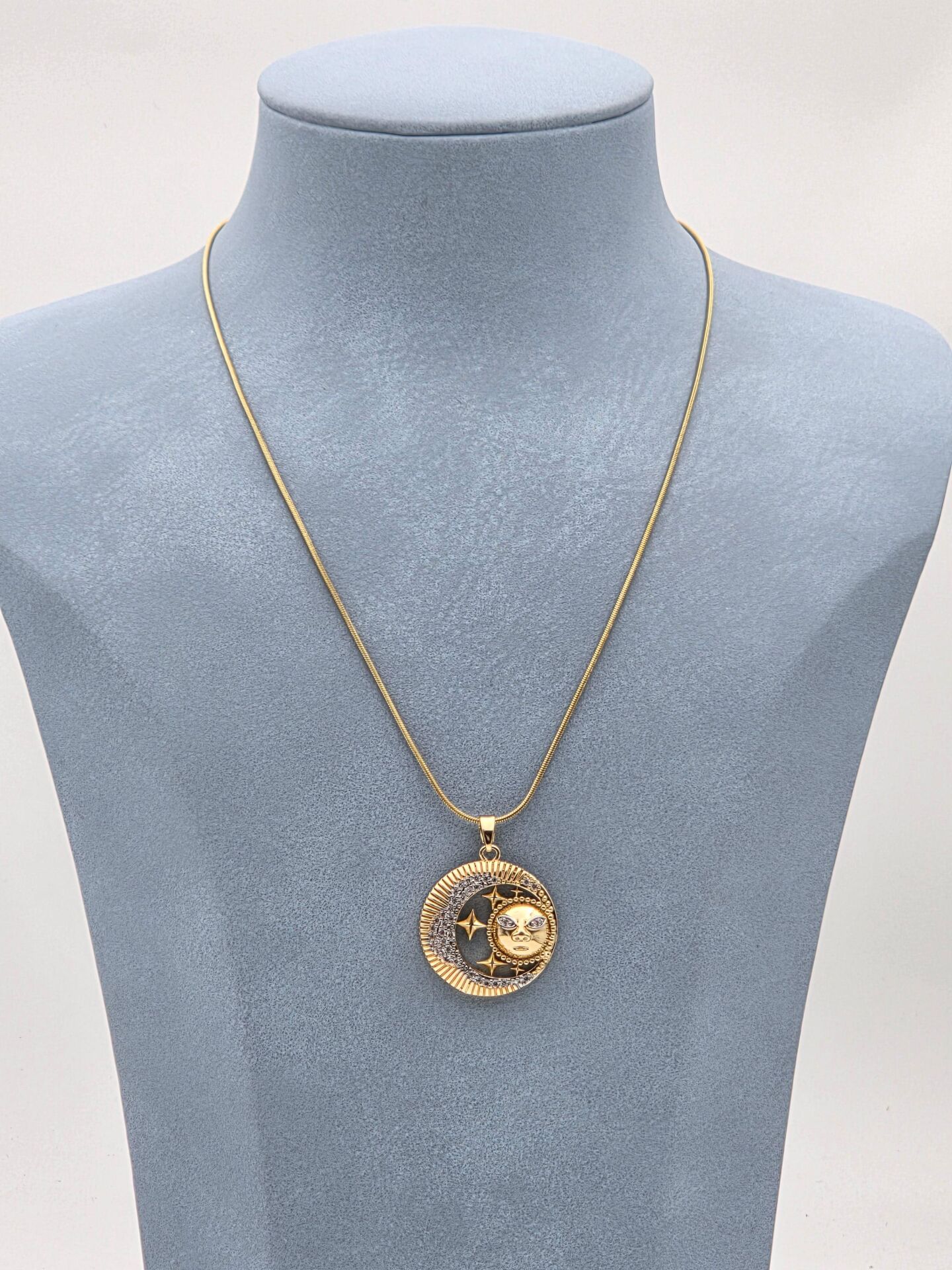 Doppelfarbige Halskette aus Stahl 45 cm // NECKLACE-5926
