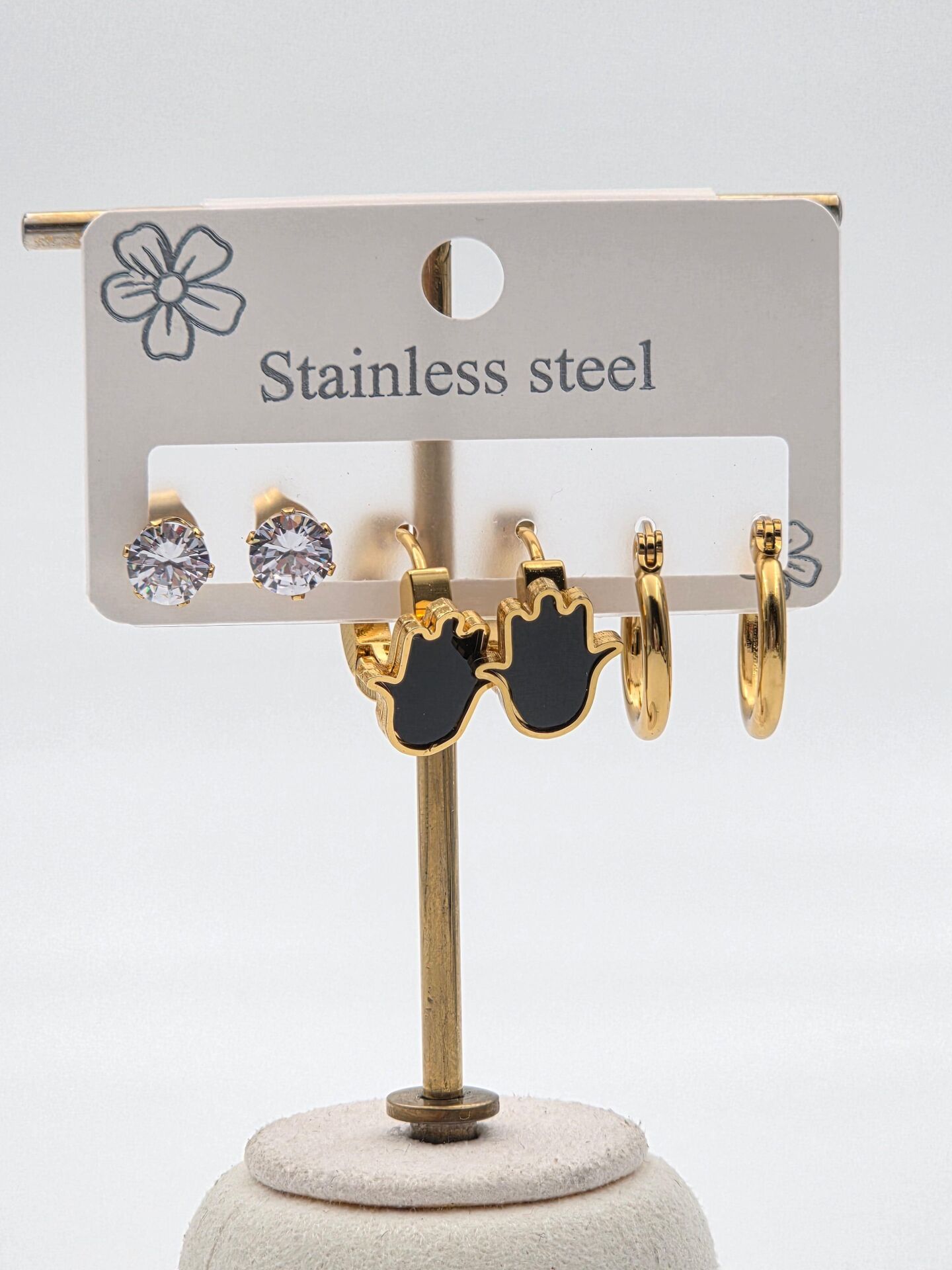 Çelik Set Küpe // KÜPE-3980