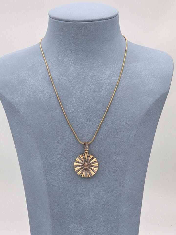 Doppelfarbige Halskette aus Stahl 45 cm // NECKLACE-5927