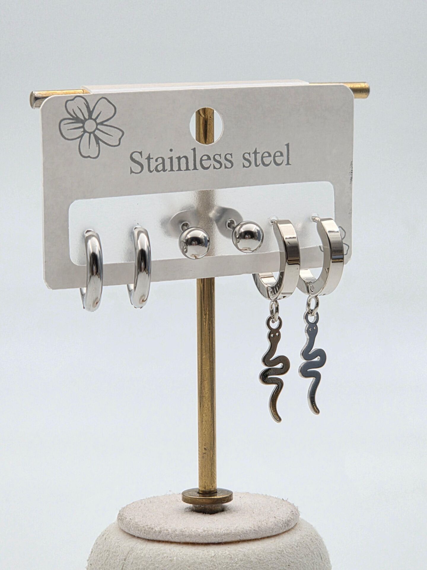 Çelik Set Küpe // KÜPE-3982