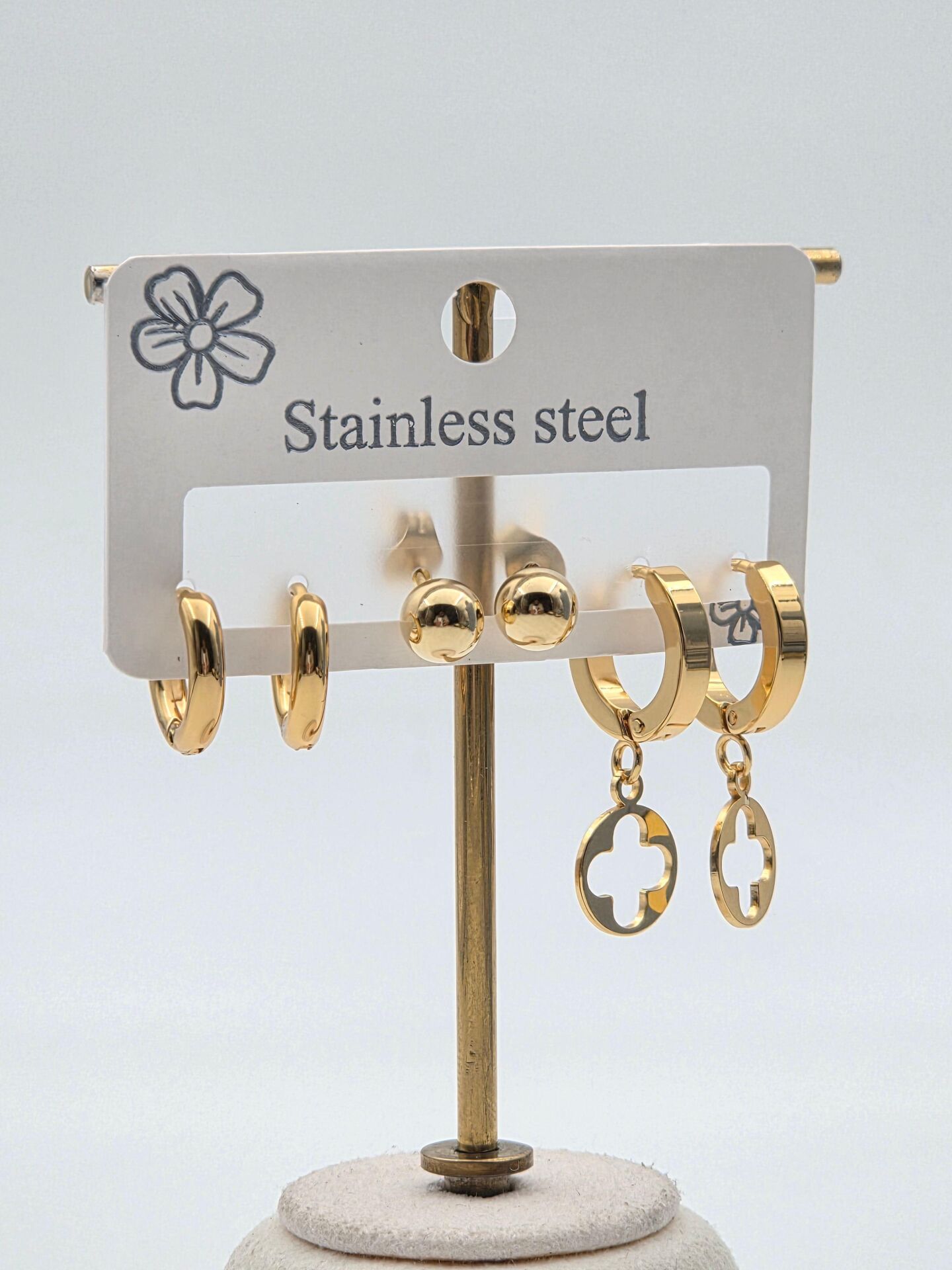 Çelik Set Küpe // KÜPE-3983