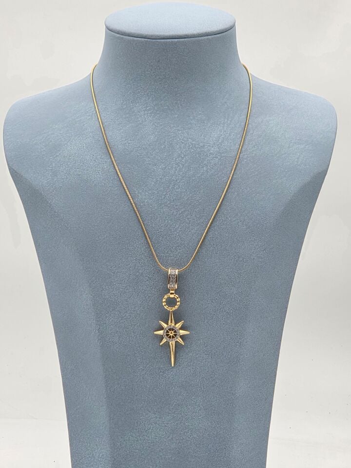 Doppelfarbige Halskette aus Stahl 45 cm // NECKLACE-5930