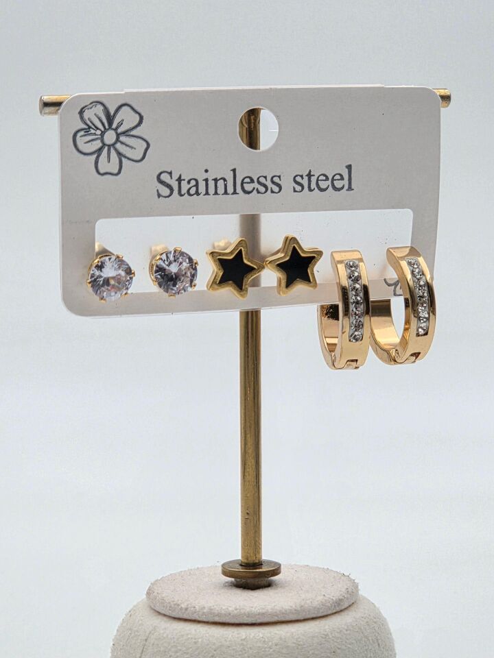 Çelik Set Küpe // KÜPE-3984