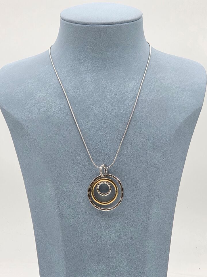 Doppelfarbige Halskette aus Stahl 45 cm // NECKLACE-5932