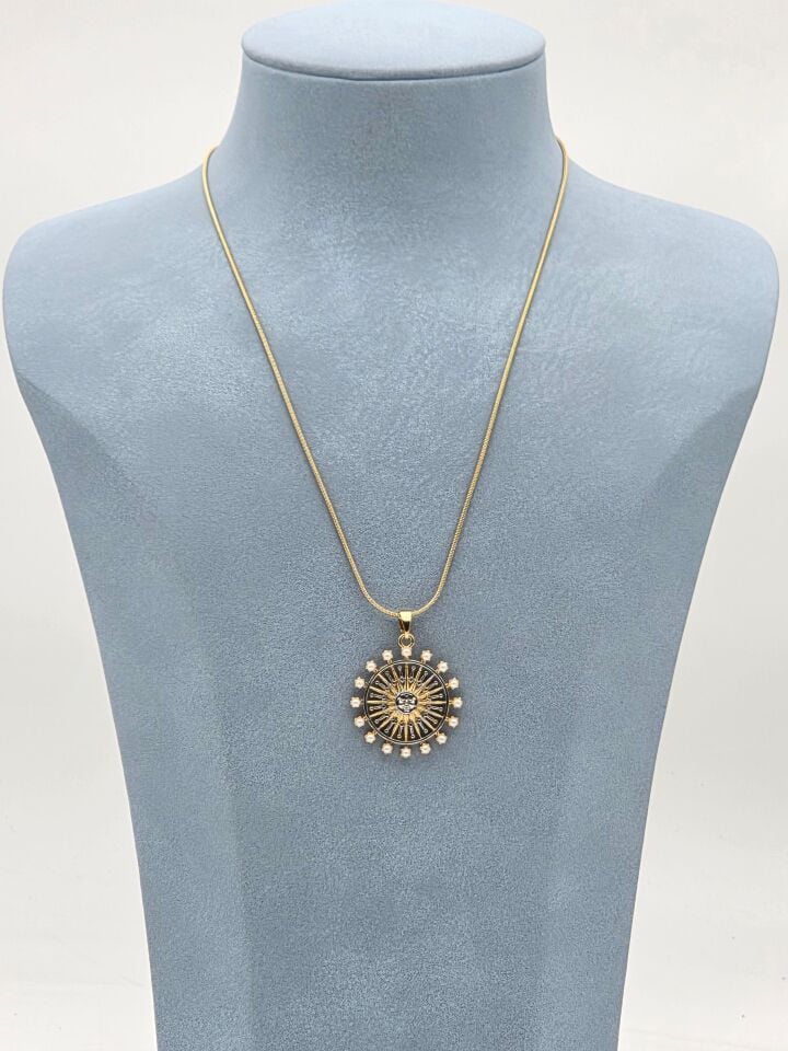Doppelfarbige Halskette aus Stahl 45 cm // NECKLACE-5933