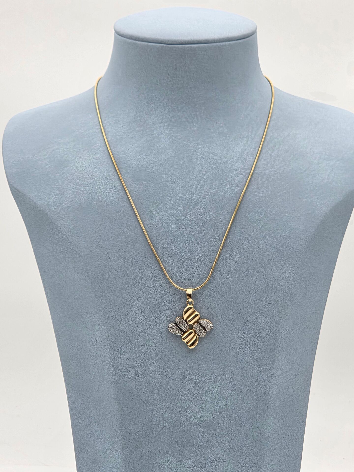 Doppelfarbige Halskette aus Stahl 45 cm // NECKLACE-5934