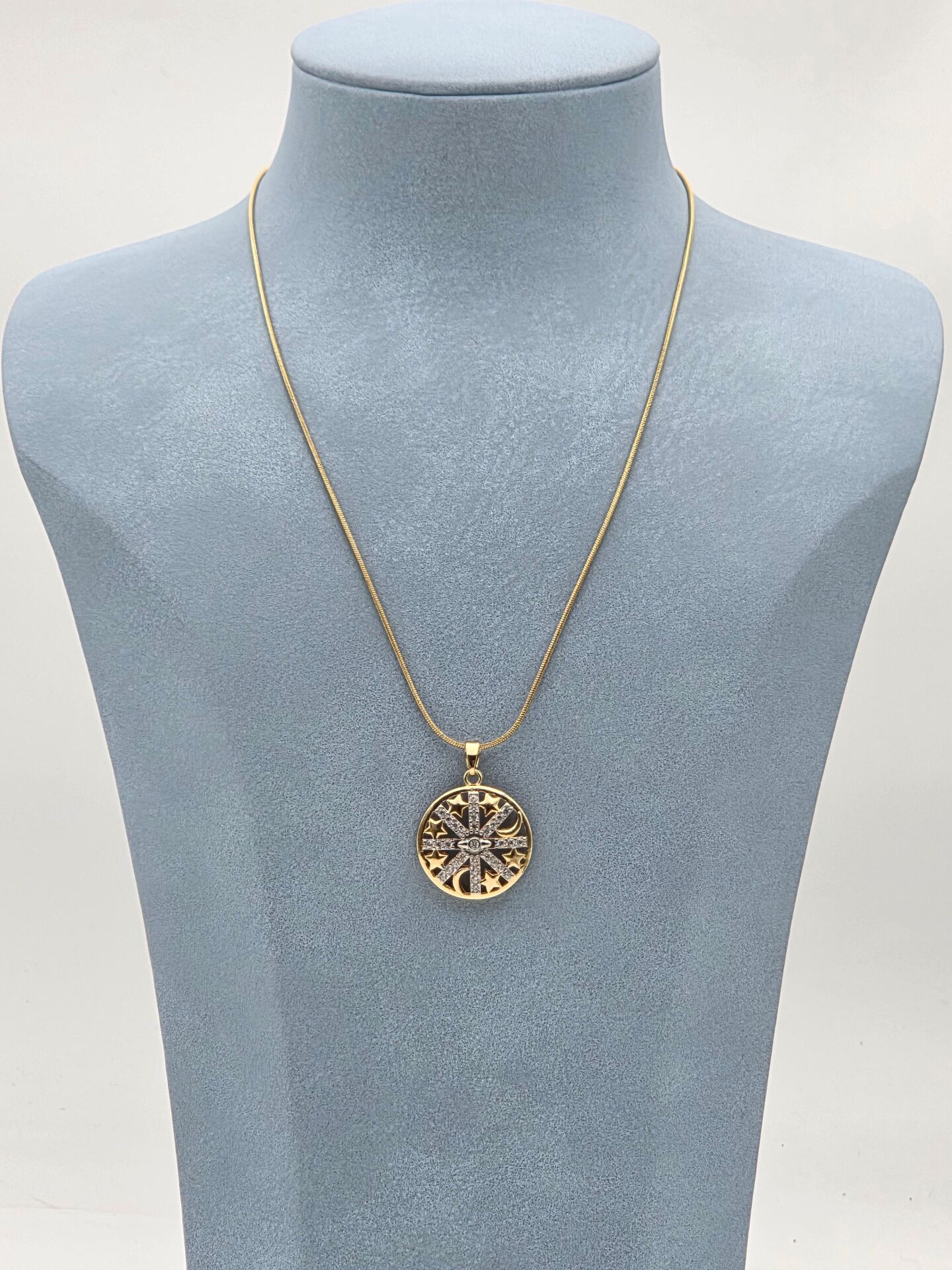 Stahl Doppelfarbige Halskette 45cm // NECKLACE-5935
