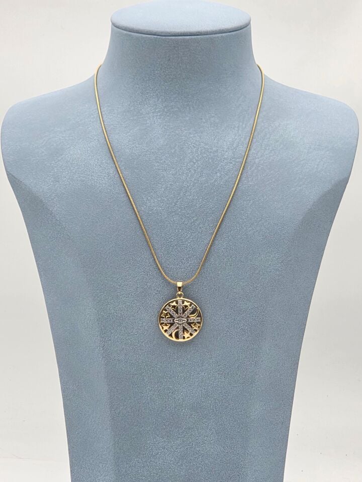 Stahl Doppelfarbige Halskette 45cm // NECKLACE-5935