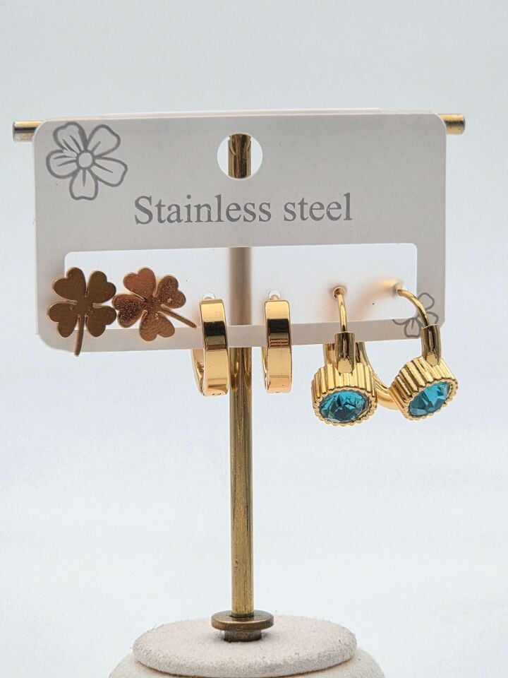 Çelik Set Küpe // KÜPE-3989