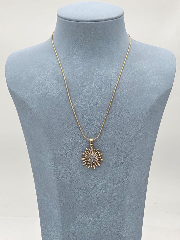 Doppelfarbige Halskette aus Stahl 45 cm // NECKLACE-5936