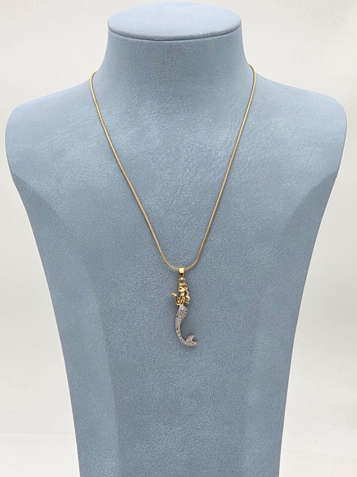 Stahl Doppelfarbige Halskette 45cm // NECKLACE-5937