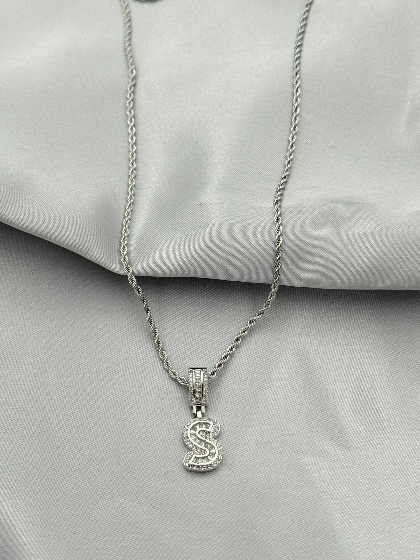 Çelik Harf Kolye 60cm // KOLYE-5436