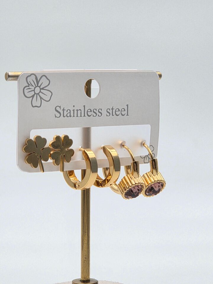 Çelik Set Küpe // KÜPE-3993