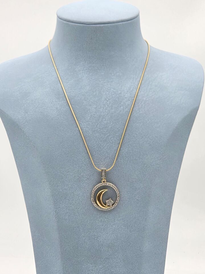 Doppelfarbige Halskette aus Stahl 45 cm // NECKLACE-5941
